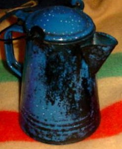 Old Enamel Camp Coffee Pot