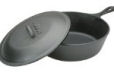 camping cast iron skillet with lid
