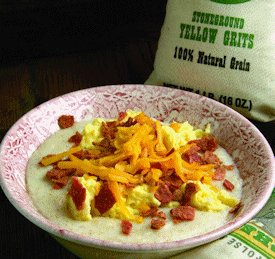 easy grits camping breakfast bowl