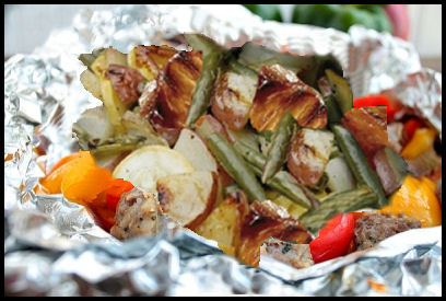 hobo hamburger tin-foil pack dinner