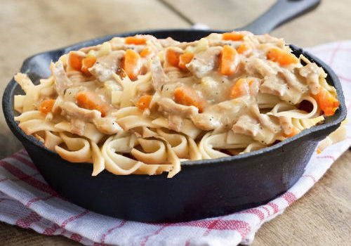 Creamy chicken and noodles camp dinner