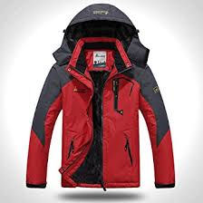 Red Hooded Winter camping coat for winter camping