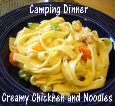 Creamy Chicken and Noodles Campfire Dinner Recipe Plate